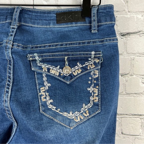 DKIN Women’s Denim Capris, Thick Contrast Stitching, Sz 10 - Picture 8 of 12